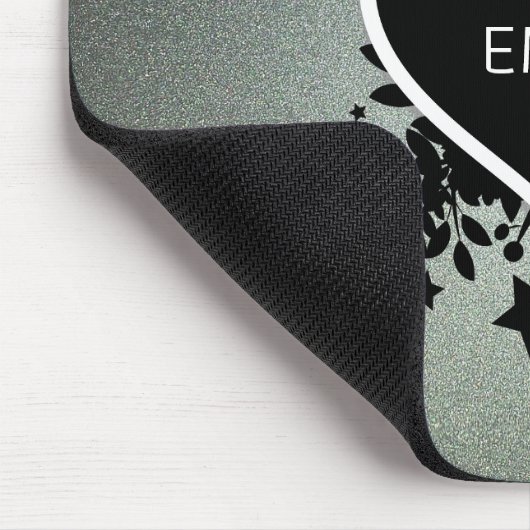Mit Monogramm grüner und grauer Glitzer Mousepad (Ecke)
