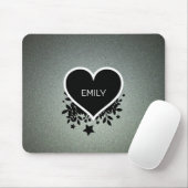 Mit Monogramm grüner und grauer Glitzer Mousepad (Mit Mouse)
