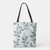 Mit Monogramm grünes botanisches Muster Tasche (Rückseite)