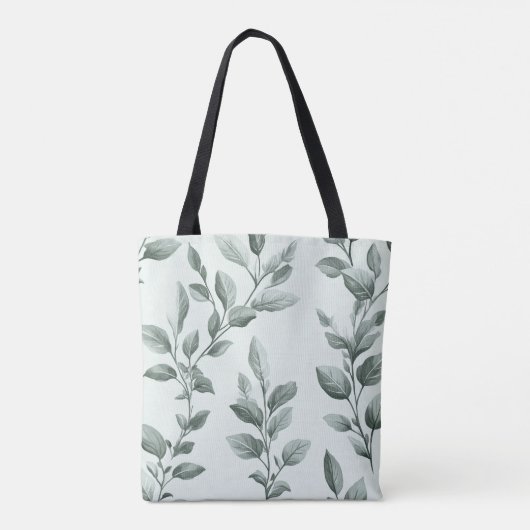 Mit Monogramm grünes botanisches Muster Tasche (Rückseite)