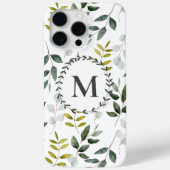 Mit Monogramm grünes Eukalyptus-tropisches Blätter Case-Mate iPhone Hülle (Rückseite)