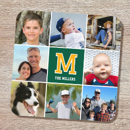 Mit Monogramm Grünes Gold für Fotosammlungen Getränkeuntersetzer