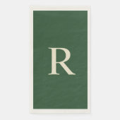 Mit Monogramm, grünes und cremefarbenes Handtuch Serviette (Vorderseite)