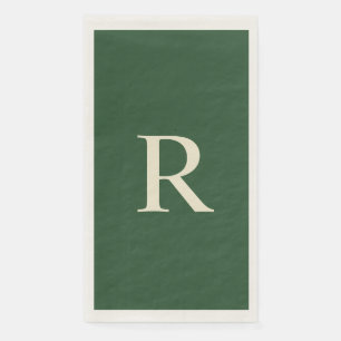 Mit Monogramm, grünes und cremefarbenes Handtuch Serviette