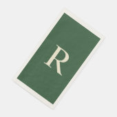 Mit Monogramm, grünes und cremefarbenes Handtuch Serviette (Ecke)