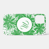 Mit Monogramm Grünflora Case-Mate iPhone Hülle (Rückseite (Horizontal))