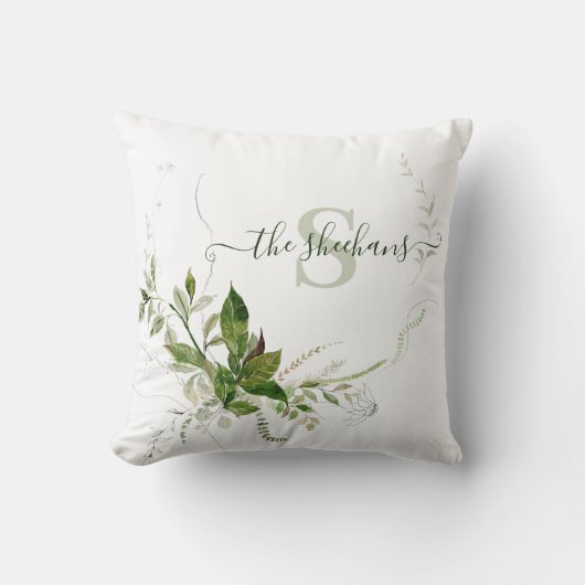 Mit Monogramm Grünkissen Kissen (Vorderseite)