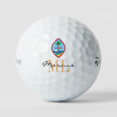 Mit Monogramm Guamanianischer Flaggen & Guam, USA Golfball (Vorderseite)