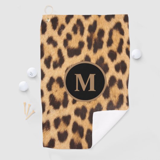 mit Monogramm gürteliger Wildleoparddruck Golfhandtuch (Insitu)