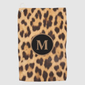 mit Monogramm gürteliger Wildleoparddruck Golfhandtuch (Vorderseite)