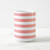 Mit Monogramm, gürtelrosa Pfirsichfarben Streifen Kaffeetasse (Mittel)