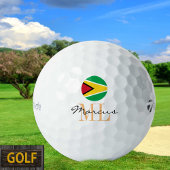 Mit Monogramm Guyana-Flagge & Guyana-Golfbälle Golfball
