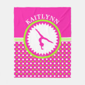 Mit Monogramm Gymnastik rosa und grüne Fleecedecke (Vorderseite)