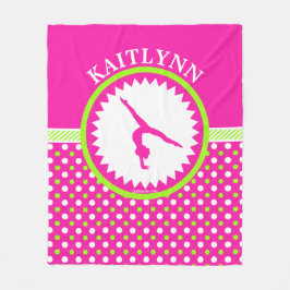 Mit Monogramm Gymnastik rosa und grüne Fleecedecke