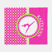 Mit Monogramm Gymnastik rosa und grüne Fleecedecke (Vorderseite (Horizontal))