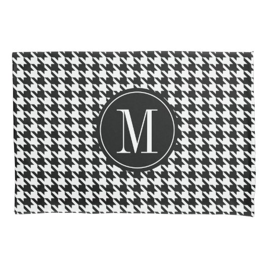 mit Monogramm Hahnentrittmuster Kissenbezug (Vorderseite)