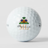 Mit Monogramm Haitianische Flagge, Emblem & Haitim Golfball (Vorderseite)
