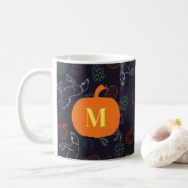 Mit Monogramm Halloween-Muster Kaffeetasse