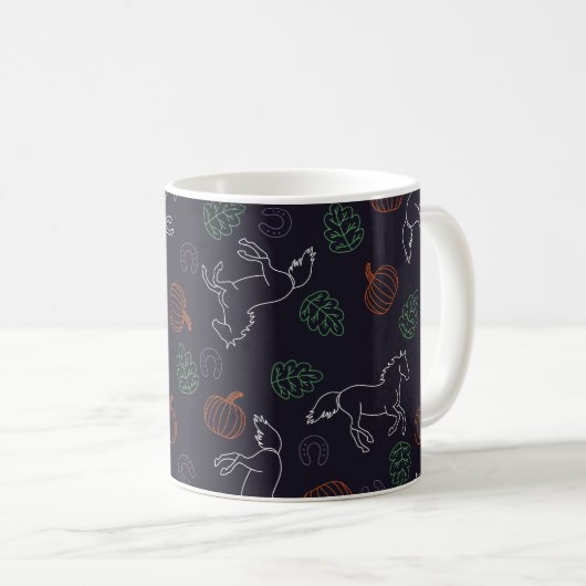 Mit Monogramm Halloween-Muster Kaffeetasse (VorderseiteRechts)