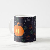 Mit Monogramm Halloween-Muster Kaffeetasse (Vorderseite Links)