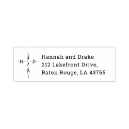 Mit Monogramm Hand Buchstaben Chic Cross Rückgabea Permastempel