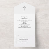 Mit Monogramm Hand Letter Chic Cross All In One Einladung (Innen)