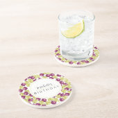 Mit Monogramm handbemalte Beet Watercolor Art Getränkeuntersetzer (Seite)