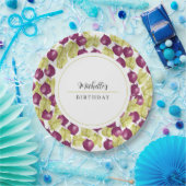 Mit Monogramm handbemalte Beet Watercolor Art Pappteller (Party)