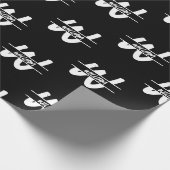 Mit Monogramm handgeschriebener Schwarz-Weiß-Name Geschenkpapier (Ecke)