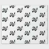 Mit Monogramm handgeschriebener Schwarz-Weiß-Name Geschenkpapier (Flach)