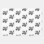 Mit Monogramm handgeschriebener Schwarz-Weiß-Name Geschenkpapier Set (Vorderseite 3)