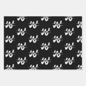Mit Monogramm handgeschriebener Schwarz-Weiß-Name Geschenkpapier Set (Vorderseite 2)