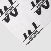 Mit Monogramm handgeschriebener Schwarz-Weiß-Name Seidenpapier (Ausschnitt)