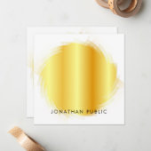 Mit Monogramm Handskript Elegante Imitate Goldvorl Mitteilungskarte (Vorderseite/Rückseite Beispiel)