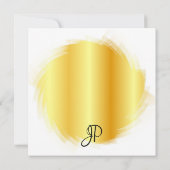 Mit Monogramm Handskript Elegante Imitate Goldvorl Mitteilungskarte (Rückseite)