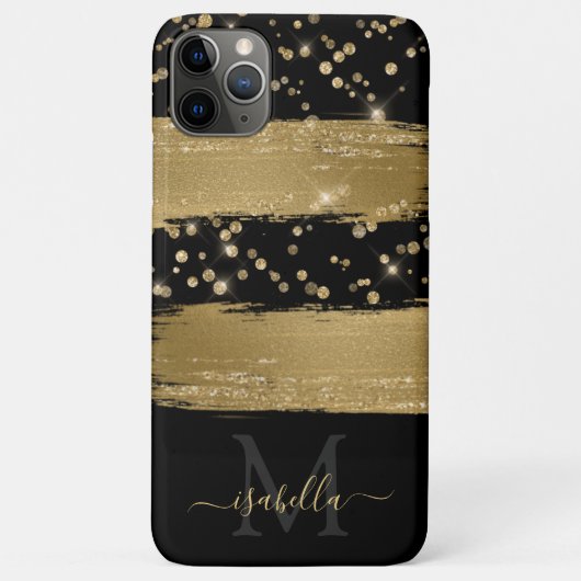 Mit Monogramm Handy-Fall Black Gold Case-Mate iPhone Hülle (Rückseite)
