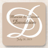 Mit Monogramm harte Untersetzer aus Kunststoff (Vorderseite)