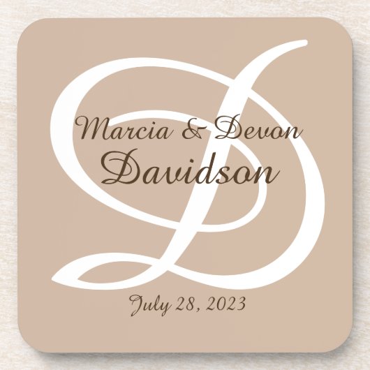 Mit Monogramm harte Untersetzer aus Kunststoff (Vorderseite)