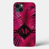Mit Monogramm, heiß rosa Palm Case-Mate iPhone Hülle (Rückseite)