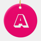 Mit Monogramm, heißrosa Fuchsimus Keramik Ornament (Hinten)