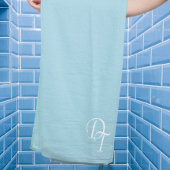 Mit Monogramm - hellblau Badhandtuch Set