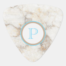 Mit Monogramm hellblauer brauner Marmor