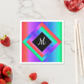 Mit Monogramm Helle Pastell Rainbow Serviette (Beispiel)