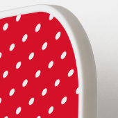 Mit Monogramm, helle Rot- und Weißpunkte Pickleball Schläger (Linke Seite)