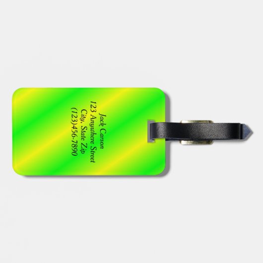 Mit Monogramm, heller Gepäckanhänger (Rückseite horizontal)