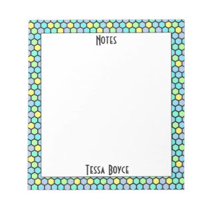 Mit Monogramm, helles Neonfarbenmuster Modernität Notizblock