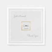 mit Monogramm hellgraue Hochzeit Serviette (Vorderseite)