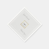 mit Monogramm hellgraue Hochzeit Serviette (Ecke)