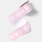 Mit Monogramm hellrosa benutzerdefinierte Anfangsn Satinband (Rückseite)
