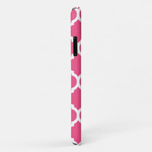 Mit Monogramm, hellrosa und graue Quatrefolie Case-Mate iPhone Hülle (Hinten/Rechts)